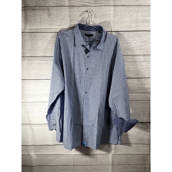Twenty Eight Degrees Other - Twenty Eight Degrees - Men's Blue Stripe Button Up Casual Shirt - Size 2XL